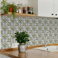 thumbnail image 2 of Mi Alma Brown Blue Vintage Flower Peel & Stick Vinyl Backsplash Tiles 5x5, 24 pcs, 2 of 11