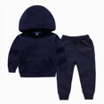 thumbnail image 4 of HCNTES Baby Boy Winter Clothes Toddler Boys Clothes Fall Outfit Sets, Kids Outfits Sets 18M 24M 2T 3T 4T Solid Color Classic Hooded Pullover With Pocket Jogging Pants Two Pieces Tracksuit, 4 of 4