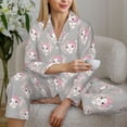 thumbnail image 5 of KLL Beautiful Rabbit1 Print Women's Long Sleeve Pajamas with Pants Sleepwear Loungewear 2 Set-XX-Large, 5 of 7