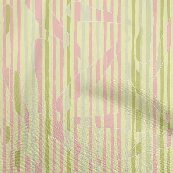 oneOone Silk Tabby Pale Yellow Fabric Geometric Abstract Petal Diy Clothing Quilting Fabric Print Fabric By Yard 42 Inch Wide