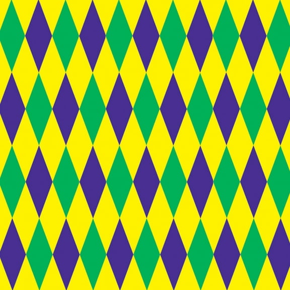 Party Central Pack of 6 Yellow and Blue Mardi Gras Harlequin Photo Backdrop Wall Decors 30'