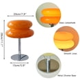 thumbnail image 3 of Mid-Century Modern Murano Glass Table Lamp | Retro Dimmable, Usb Powered, Suitable For Bedroom And Living Room, Available In 3 Colors, Polished Metal Base, 3 of 11