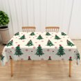 thumbnail image 4 of Duangreer Beige Christmas Rectangle Tablecloth, Retro Cartoon Xmas Tree Print Waterproof Wrinkle Resistant, 60 x 84 Inch, Washable Table Cover for Party Decorations, 4 of 6