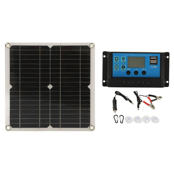 Panel de cargador de batería solar, panel solar para RV Controlador de carga solar de 12 W Kit de panel solar para RV Rendimiento finamente ajustado Jadeshay A