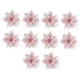 thumbnail image 3 of 10 piezas de adornos navideños de flor de Pascua de 5,7 pulgadas con purpurina navideña. Rosa, 3 of 9