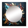 thumbnail image 2 of Designart "Gilt Blue Chic Flower Compositions" Abstract Botanicals Square Mirror For Wall Decor - Large Gold Square Mirror Printed Wall Decor - Modern Square Living Room Mirror, 2 of 5