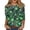 Dark Green, variant on Halloween Tops for Women Bat Spider Web Crew Neck Funny Blouses Skeleton Spider 3/4 Sleeve Horror T Shirts, S