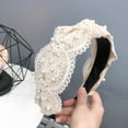 thumbnail image 4 of 1 piece of lace lace knotted headband, wide edge Korean style headband nail, pearl Korean style headband for women, 4 of 9