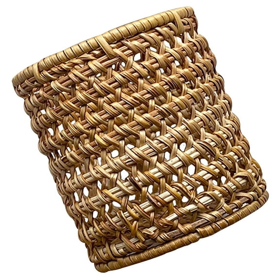 MLINS Woven Pencil Holder Rattan Pencil Holder Desktop Pen Holder Pen Container Rattan Woven Stationery Holder
