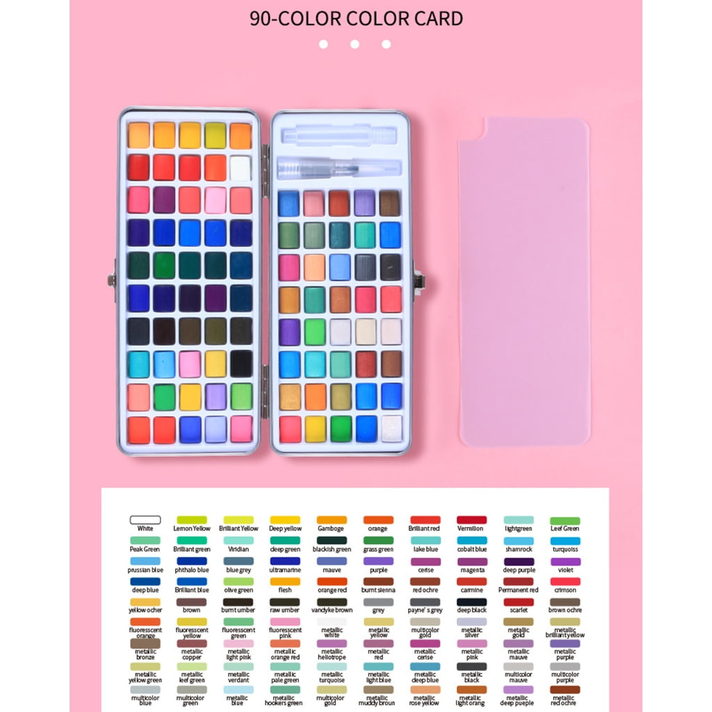 ZPAQI 50/72/90/100 Colors Solid Watercolor Paint Set Drawing Supplies for Students