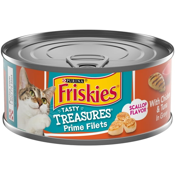 (12 Pack) Friskies Tasty Treasures Wet Cat Food Variety Pack, 5.5 oz. Cans