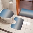 thumbnail image 4 of Grey Ombre Bath Mat 3 Piece Bathroom Rug Set, Navy Blue Gray Gradient Modern Abstract Art Non Slip Bath Rug Contour Mat and Toilet Lid Cover, Absorbent Shower Mats Soft Bath Rugs and Mats Sets, 4 of 8