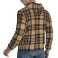 thumbnail image 6 of Wukai khaki coffee plaid Print Men Hoodies Fleece Sweatshirts Long Sleeve Sweaters Pullover Fall Outfits Winter Clothes-X-Large, 6 of 7