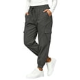 thumbnail image 5 of Ltctricy Cargo Pants for Women Drawstring Casual Jogger Pants Outdoor Elastic Waisted Hiking Pants with Pockets(Dark Gray,Small), 5 of 7