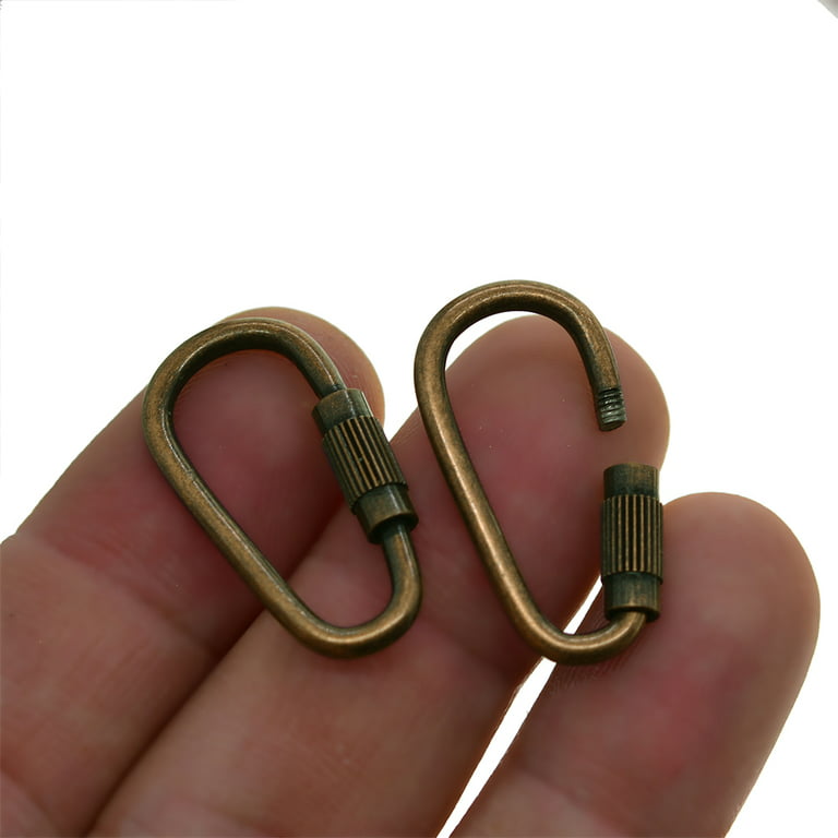Dido Pack of 24 D Ring Locking Carabiner Keychain Mini Hooks Spring Lock  Climbing Carabiners Clips Holder Gifts for Traveling Bronze 