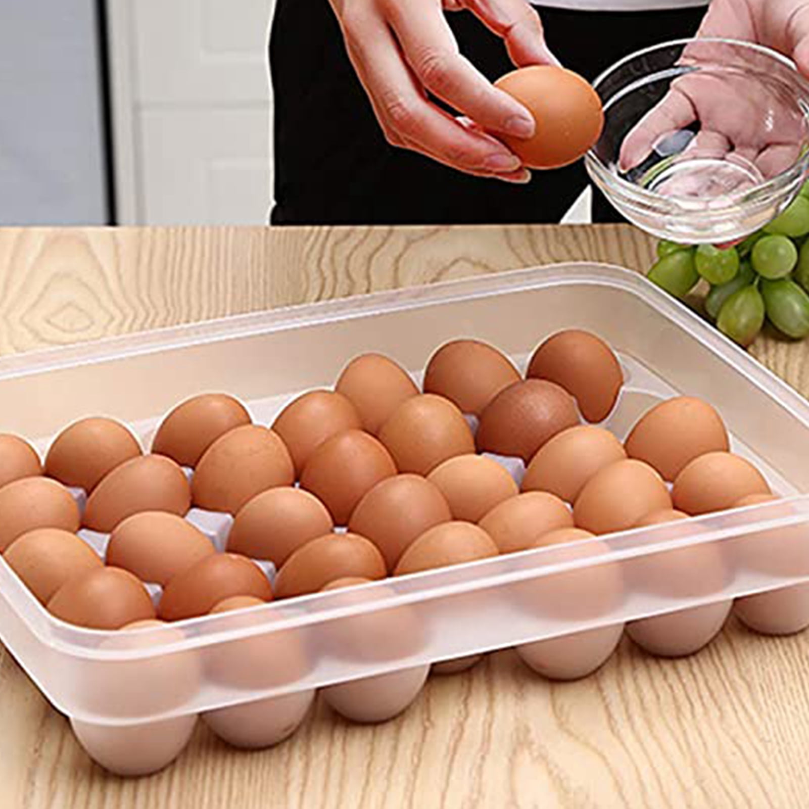 Ayyufe 34 Grid Egg Storage Box Food Container Egg Refrigerator Storage Box Household Kitchen Transparent Box Egg Box Shelf