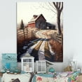 thumbnail image 2 of Designart Snow Covered Path And Barn Canvas Wall Art, 2 of 5