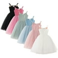 thumbnail image 2 of LYMAYTER Kids Girls Princess Dresses Toddler Cute Halter Peplum for 1-7 Years Baby Summer Mesh Yarn Sundress Dresses, 2 of 9