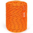 thumbnail image 1 of Double Braided Polyester Rope 1/2 in x 220 ft 48 Strands 8000 LBS Breaking Strength Outdoor Climbing Arborist Rigging Rock Hiking Camping Swing Rappelling Orange Black, 1 of 7