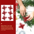 thumbnail image 6 of FUEENIRVA 24Pcs Glitter Powder Red Butterflies for Christmas Tree and Festive Party Decorations, 6 of 8