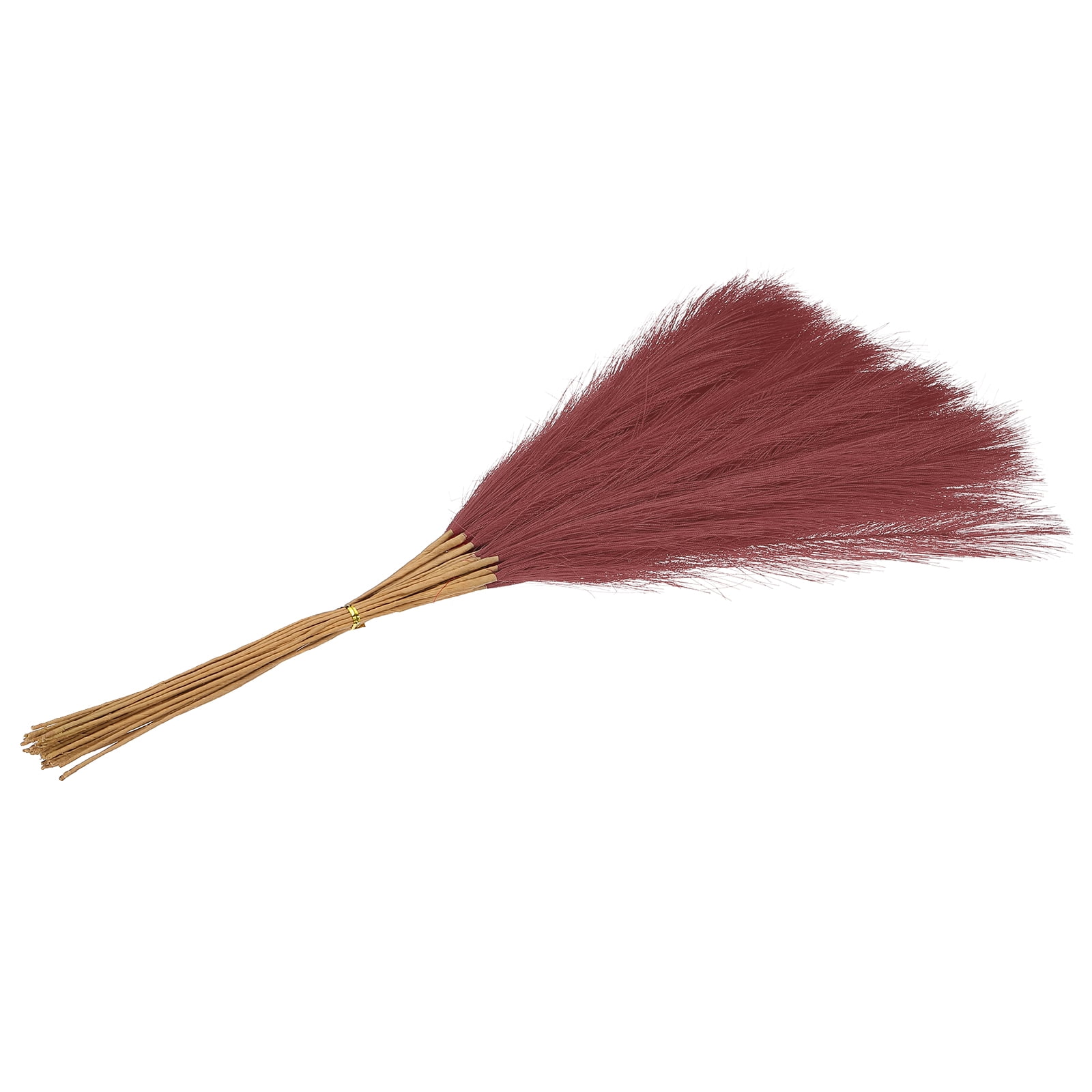Uxcell 24" Pampas Grass Decor 30Pcs Artificial Pampas Grass Bulk Fluffy Faux Pampas Grass Small Dried Dark Red