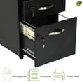 thumbnail image 6 of TEXBM 3-Drawer Wooden File Cabinet with Lock – MDF Vertical Filing Cabinet, Metal Handles, Black, for Home Office Document Storage, 6 of 7
