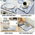 thumbnail image 4 of Daisy Floral Coffee Drying Mat Absorbent Diatom Mud, Heat Resistant, Suitable for Kitchen Counters, Dish Drainer & Small Drying Rack Mat, 19.5x12in, 4 of 7