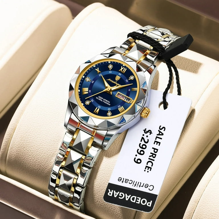 POEDAGAR Luxury Ladies Dress Watch Luminous Waterproof Week Date Woman  Wristwatch Stainless Steel Women Quartz Watches reloj box - Walmart.com
