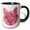 Black/White, variant on 3drose, Image of Glam Pink Kitty Cat, 11oz Two-tone Green Mug