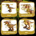 thumbnail image 6 of JoyStone Remote Control Dinosaur Toys for Kids, Electric Walking RC T-Rex, Realistic Tyrannosaurus Dino Robot with Roaring and LED Light for Boys and Girls Age 3+, Brown, 6 of 8
