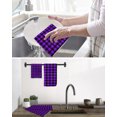thumbnail image 5 of Black Purple Plaid Kitchen Dish Towels for Drying Dishes Set of 2, Farmhouse Simple Buffalo Checked Waffle Weave Microfiber Hand Tea Bathroom Towels Quick Dry & Absorbent Towel 12x12, 5 of 7