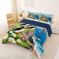 thumbnail image 2 of jejeloiu Scenic Coastal Puffin Full Size Comforter Sets,Lighthouse Floral Landscape Bedding Comforter Set For Boys,Green Blue,Navy Blue Reversible,3 Pieces,1 Comforter and 2 Pillowcases, 2 of 7