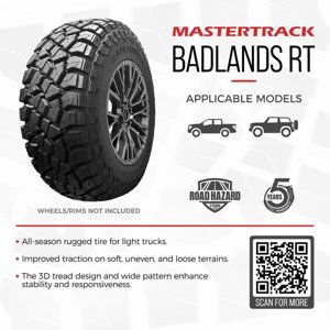 Mastertrack BADLANDS RT LT33X12.50R22 12 Ply F 114Q Rugged Terrain Light Truck Tire 33/12.50/22(Tire Only) Sansujyuku sansujyuku.com