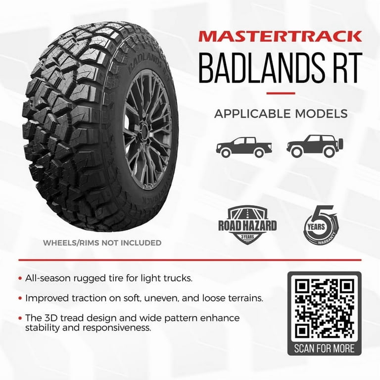 Mastertrack BADLANDS RT 37X12.50R20LT 128Q 12PR F Rugged Terrain