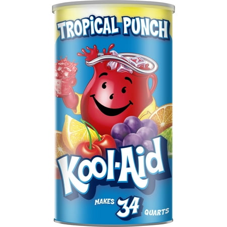 Kool-Aid Sugar-Sweetened Tropical Punch Artificially Flavored Powdered Soft Drink Mix, 5.16 lb Canister