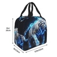 thumbnail image 2 of Disketp Futuristic Blue Light White Tiger Lunch Bag for Women Men, Leakproof Thermal Cooler Sack Food Handbags Case High Capacity forTravel Work School Picnic, 2 of 5