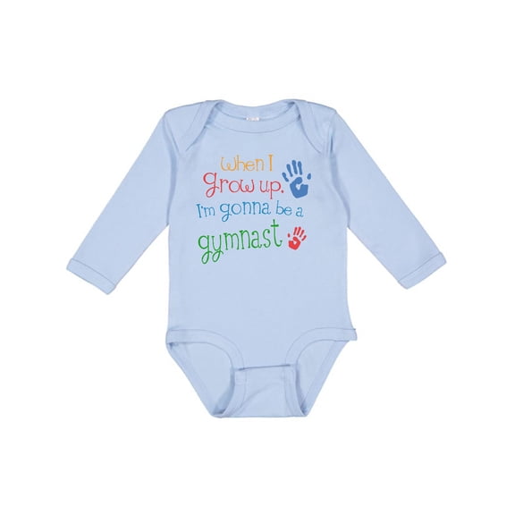 Inktastic Gymnast Future Boys or Girls Long Sleeve Baby Bodysuit