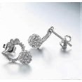 thumbnail image 5 of Sparkling Ball Cute Kitty Round Cut Cz Cute Cat Silver Plated Earrings, 5 of 5
