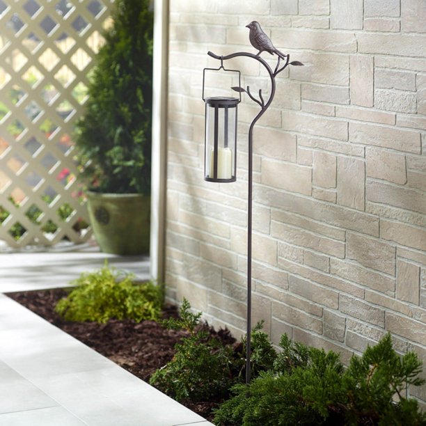 solar bird stake light