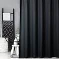 thumbnail image 1 of 72"*72" Polyester Waffle Weave Plaid Bathroom Shower Curtain Waterproof Wrinkle Resistant Privacy Protection Decorative Home Hotel Bath Curtain Black 72"*72", 1 of 7