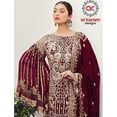 thumbnail image 3 of Indian Designer Salwar Kameez Suits Pakistani Sewn Trouser Pant Dress ( Purple, S - 38 ), 3 of 5