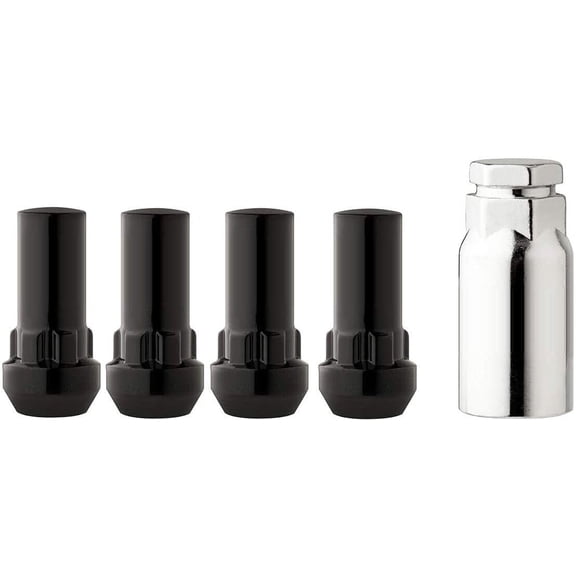 4 Black Wheel Locks 14x1.5 Compatible with Chevy Silverado Compatible with GMC Sierra 1500   Security Key