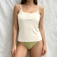 thumbnail image 2 of Women's Adjustable Strap Camisole Tank Top with Built-in Padded Bra, One Size Silky Stretch Sleeveless Cami, Seamless Daily Layering Home Lounge Top for Women 40-70kg, 2 of 7