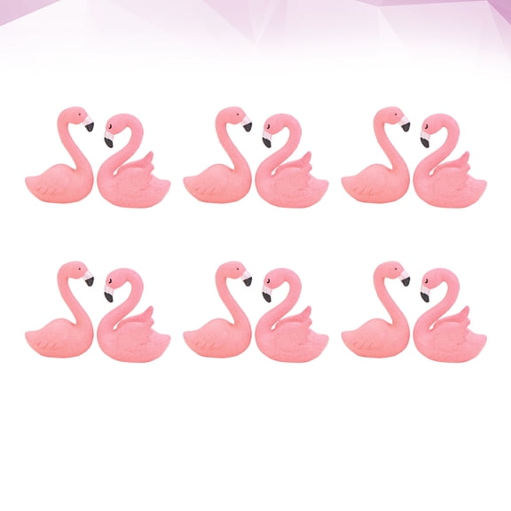 MIPCASE bird cake ornament Flamingo Micro Landscape Ornament PVC 12pcs