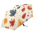 thumbnail image 4 of Compact Sun Umbrella Windproof Travel Umbrellas for Rain Strong Portable UV Protection Fall Leaf and Dots, 4 of 8