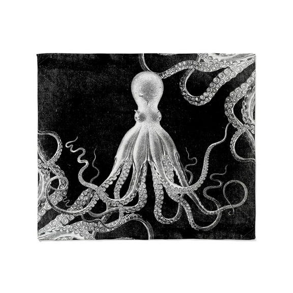 CafePress - Vintage Octopus Dark Throw Blanket - Soft Fleece Throw Blanket, 50"x60" for All Ages