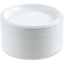 PLASTICPRO Round Plastic Plates Disposable and Microwavable Dinner Plate for Party, 6-inch 200-pack