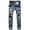 Z-Blue#mens jeans clearance, variant on DDAPJ pyju Men Ripped Jeans Vintage Distressed Faded Jean Pants Slim Fit Straight Leg Stretch Denim Pants with Patches Hip Hop Streetwear Destroyed Jeans on Clearance Blue L