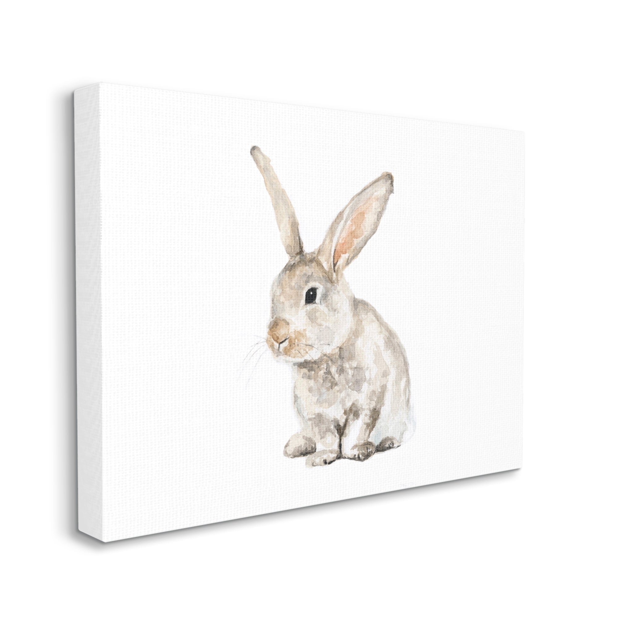Stupell Industries Big Ear Bunny Rabbit Children's Watercolor Wild Animal, 30 x 24,Design by Fox Hollow Studios