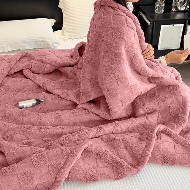 Fiudx Ofertas relámpago Manta polar de leche para invierno, manta gruesa de lana Coral para siesta en la oficina, funda para sofá, chal, manta pequeña para uso en todas las estaciones